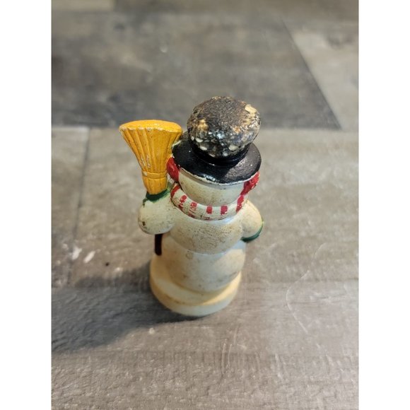 1987 vintage snowman broom happy smiling Xmas figurine decor - Picture 4 of 6